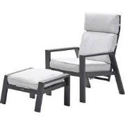 Max verstelbare fauteuil incl.voetenbank -  c. black - sand