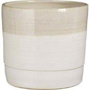 Mica Decorations Olof Bloempot - H24 x Ø26 cm - Terracotta - Crème