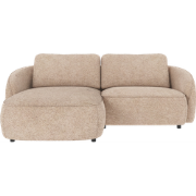 Norris gestoffeerde 3-zits hoekbank beige - links - 226 cm