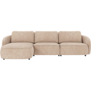 Norris gestoffeerde 4-zits hoekbank beige - links - 319 cm