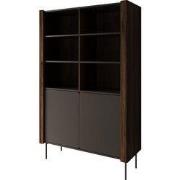 Meubella - Lux - Boekenkast - Zwart - 105x40x167 cm