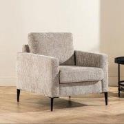 Moderne fauteuil beige chenille stof Flora