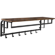 MAZAZU Wandkapstok Industrieel – Bruin/Zwart – 30 × 88 × 27 cm