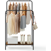 MAZAZU Dubbel Kledingrek met Schoenenrek – Bruin/Zwart – 94,8 × 40 × 1...