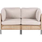 OMEGANA - Tweezitsbank - Lichtbeige - PE rotan