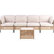 OMEGANA - Loungeset 4-zits - Lichtbeige - PE rotan