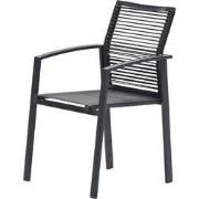 Cosmo dining fauteuil - rope donkergrijs - gevuld textileen