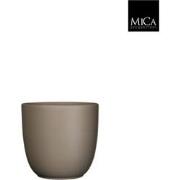 Tusca pot rond taupe mat h18,5xd19,5 cm
