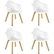 Tuinstoel montreux wit 4 st