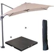 Garden Impressions Hawaii zweefparasol S 250x250 - donker grijs/ecru m...