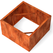Quadra vierkante plantenbak cortenstaal L70 x B70 x H70 cm