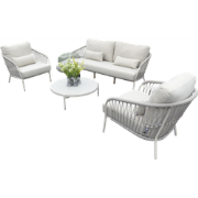 Dolce loungeset camel sand/teak/keramiek incl. natural gravel kussens