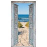 Tuindoek deur strand 170x90cm bruin