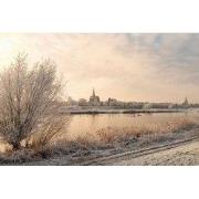 Tuinschilderij ijssel winter 130x70