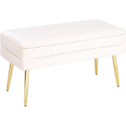 DURHAM - Bankje - Off-white - Fluweel