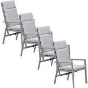 Garden Impressions Kasper tuinstoel verstelbaar taupe - 4 stuks