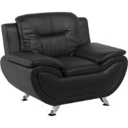 LEIRA - Fauteuil - Zwart - Kunstleer