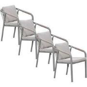 Garden Impressions Milou tuinstoel stapelbaar taupe - 4 stuks