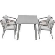 Garden Impressions Milou tuinset 5-delig - tuintafel 160x90 cm taupe