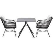 Garden Impressions Lucas tuinset zwart 3-delig - Rimini tuintafel 80x8...