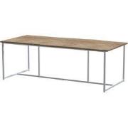 Quatro Tafelframe Frost Grey met Robusto Tafelblad Teak 220 x 95 cm