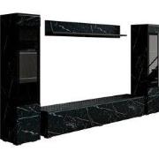 Meubella - Wandmeubel Variety - Zwart - Marmerlook
