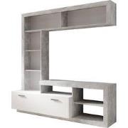 Meubella - Wandmeubel Gladys - Betonlook - Wit