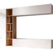 Meubella - Wandmeubel Kastila - Wit - Eiken