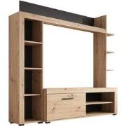 Meubella - Wandmeubel Ramona - Eiken - Zwart