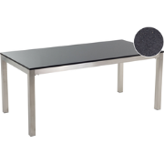 GROSSETO  - Tuintafel - Zwart/RVS - 90 x 180 cm - Graniet