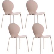 MILOS - Tuinstoel set van 4 - Beige - Kunststof