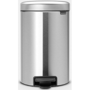 NewIcon Pedaalemmer, 12 liter, kunststof binnenemmer - Matt Steel