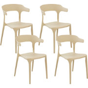 GUBBIO - Eetkamerstoel set - Zandbeige - Polypropyleen