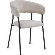 Eetkamerstoel Ava - Bouclé Taupe - "Taupe" - 80 cm x 53 cm x 58 cm - L...