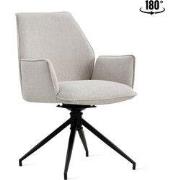 Eetkamerstoel Jill Linnen Beige - "Beige" - 90 cm x 57 cm x 63 cm - Li...