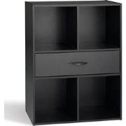 Opbergplank met 4 compartimenten en een lade