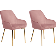 LOVERNA - Eetkamerstoel set van 2 - Roze - Fluweel