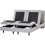 DUKE II - Tweepersoonsbed - Lichtgrijs - 160 x 200 cm - Polyester