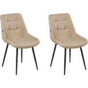 MELROSE - Eetkamerstoel - Beige - Kunstleer