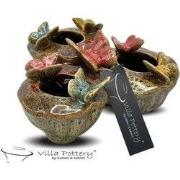 Villa Pottery  Butterfly Vlinder Groen vaas - 10