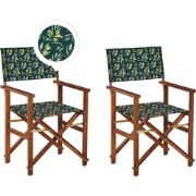 CINE  - Tuinstoel set van 2 - Donkerbruin/Donkergroen - Polyester