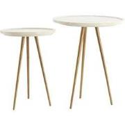 Bijzettafel Prato - Wit - Ø43+Ø33cm