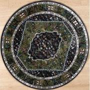 Picasso Paloma Rond Vintage Vloerkleed - Multi / Groen - Laagpolig- 30...