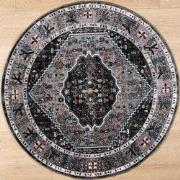 Picasso Paloma Rond Vintage Vloerkleed - Grijs - Laagpolig- 300 CM RON...