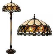 Lumilamp Tiffany Vloerlamp Ø 56x164 cm Bruin Beige Glas