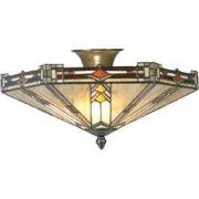 Lumilamp Plafondlamp Tiffany Ø 40x23 cm Beige Bruin Metaal