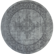 Istanbul Vintage - Laagpolig Vloerkleed - Rond - Retro Tapijt - Grijs-...