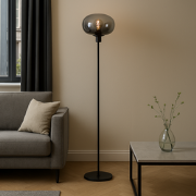 Glazen Highlight Bellini Industriële E27 Vloerlamp - Zwart