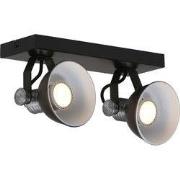 Industriële Plafondlamp Orion Zwart 2 Lichtpunten-lichts