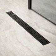 Douchegoot - 70cm - Mat Zwart - Standaard rooster - RVS - Met Flens